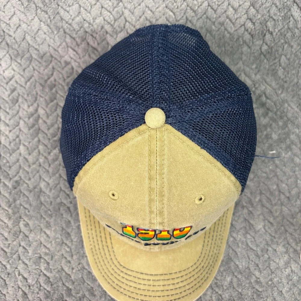 Saint Louis Zoo 1910 Trucker Hat Tan Navy Blue Mesh Snapback Cap